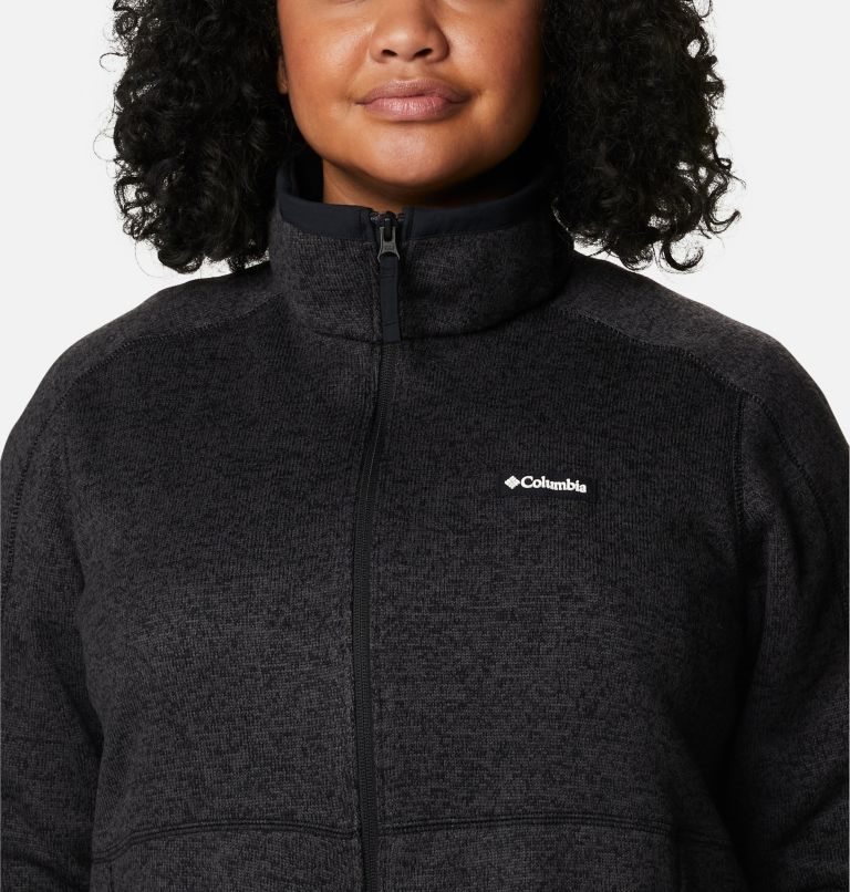 Jachete Din Lână Columbia Pulovere Weather Full Zip Dama Negrii | Plus Size WA0Q81SZ7